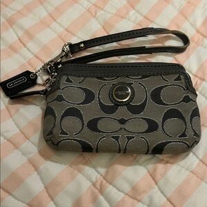 Coach Signature Canvas small wristlet wallet